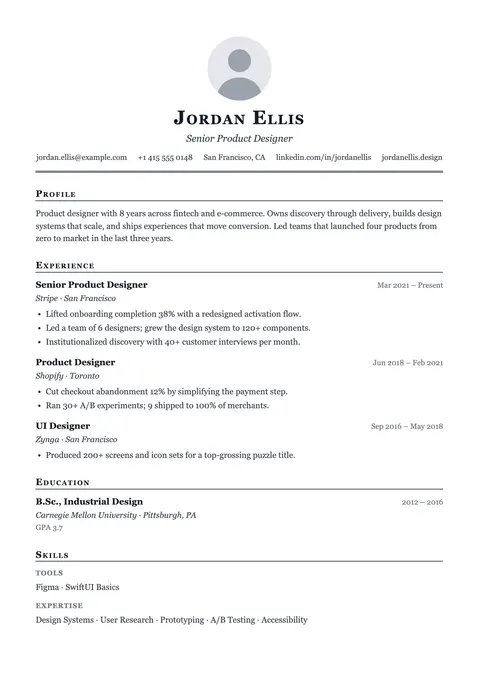 Scholar resume template preview