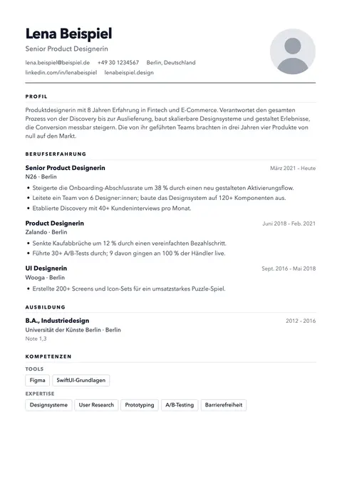 Slate Lebenslauf-Vorlage Vorschau