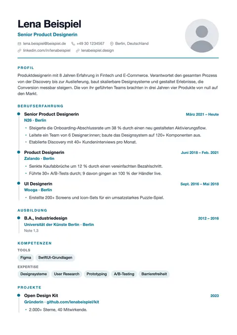 Timeline Lebenslauf-Vorlage Vorschau