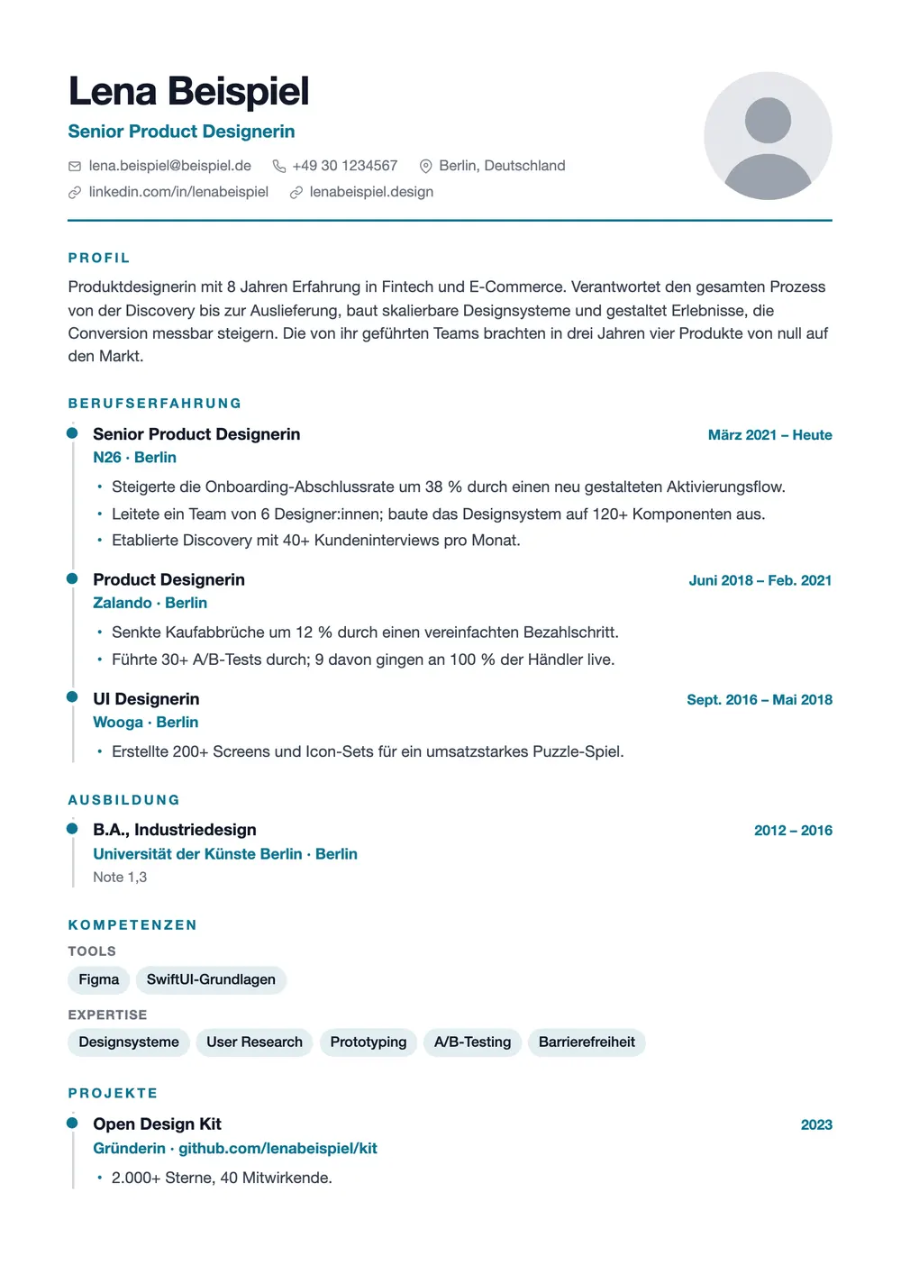Timeline Lebenslauf-Vorlage Vorschau